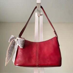Fossil Vintage Y2K Shoulder Bag Red Leather